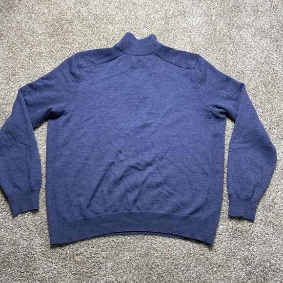 Polo Golf Ralph Lauren 100% Merino Wool Half-Zip Sweater XL Blue Pullover - Picture 6 of 8
